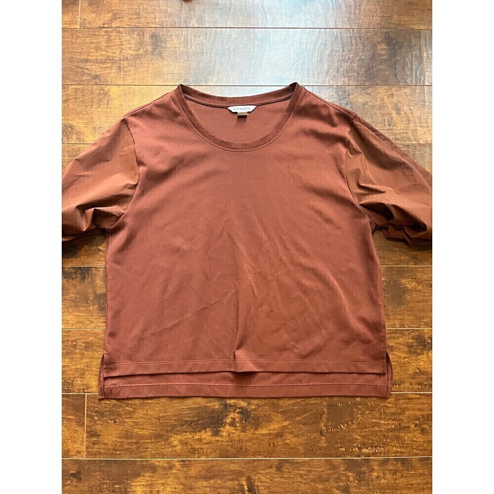 Athleta Womens Mixed Media Active Casual T Shirt Size XL